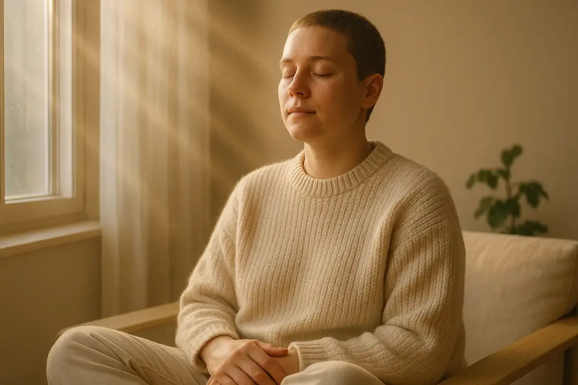 La respiration pratiquée dans un moment de détente introduit la sophrologie, qui associe aussi relâchement corporel et évocation positive.