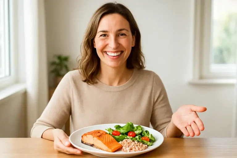 Repas quotidien varié pour introduire la question des portions, sans suggérer qu’un poids unique convient à tous.