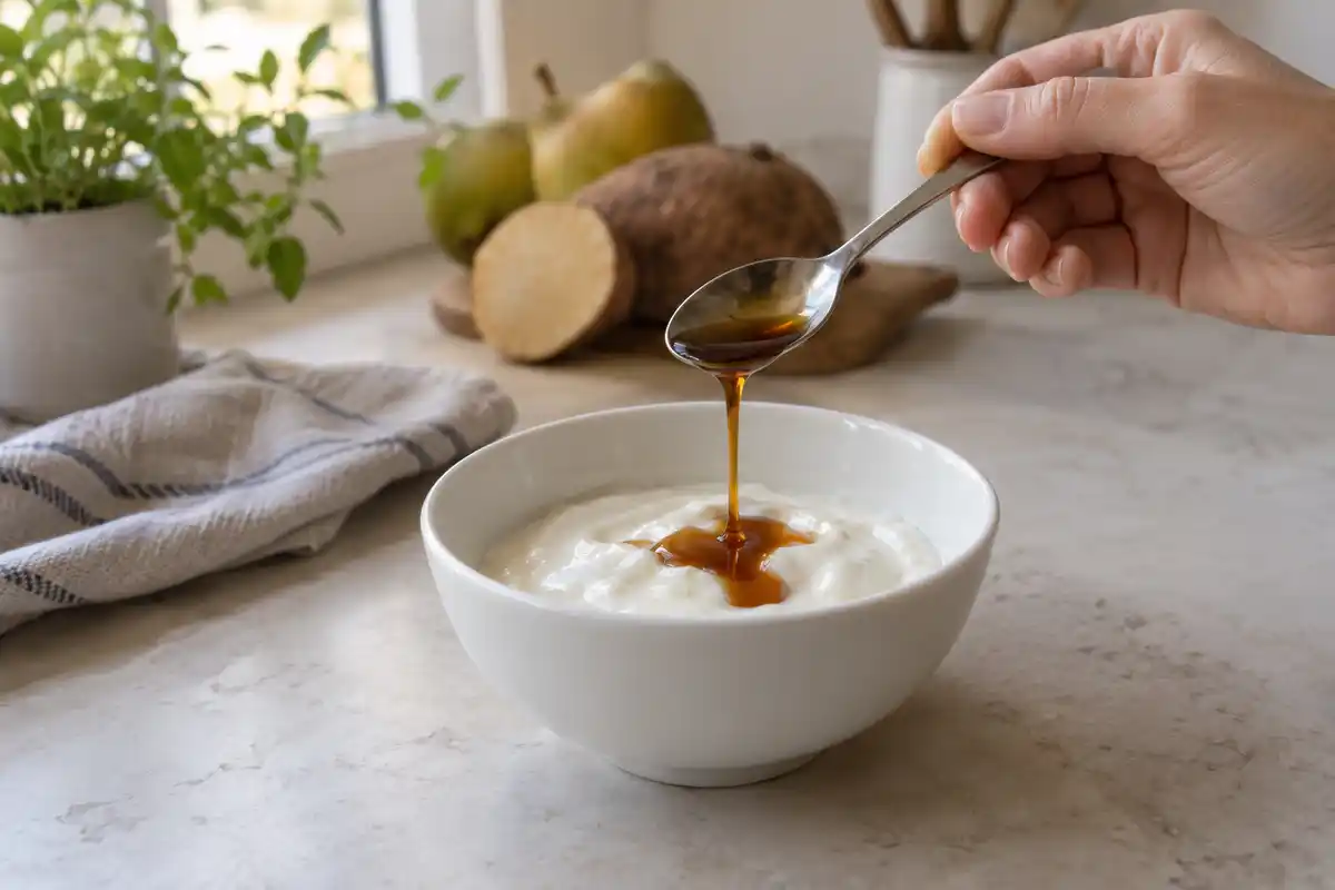 Observer sa tolérance au sirop de yacon consiste à rester attentif à la quantité consommée et à une éventuelle gêne.