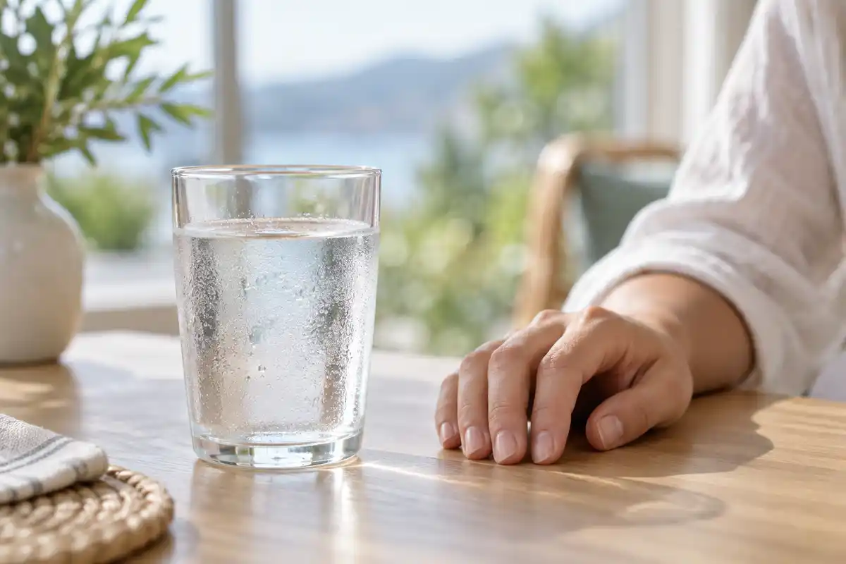 À portée de main, l’eau fraîche offre une option simple pour rendre plus supportable l’inconfort autour de la bouche, sans traiter le virus.